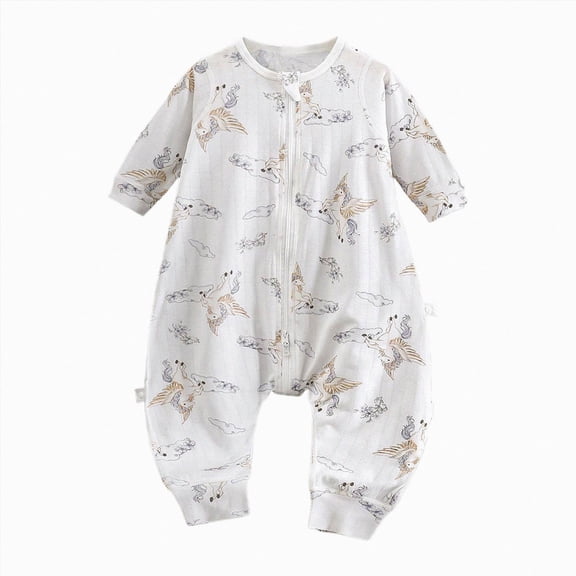 CAICJ98 Baby Sleep Sack with Legs Cotton Wearable Blanket 2-Way Zipper Infant Sleeping Bag Boy Toddler Clothes (Light Purple,2-3 Years)