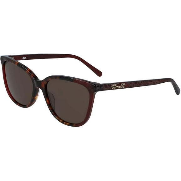 DIANE VON FURSTENBERG-DVF680S GLENDA 615 Square Sunglasses Burgundy Tortoise Brown