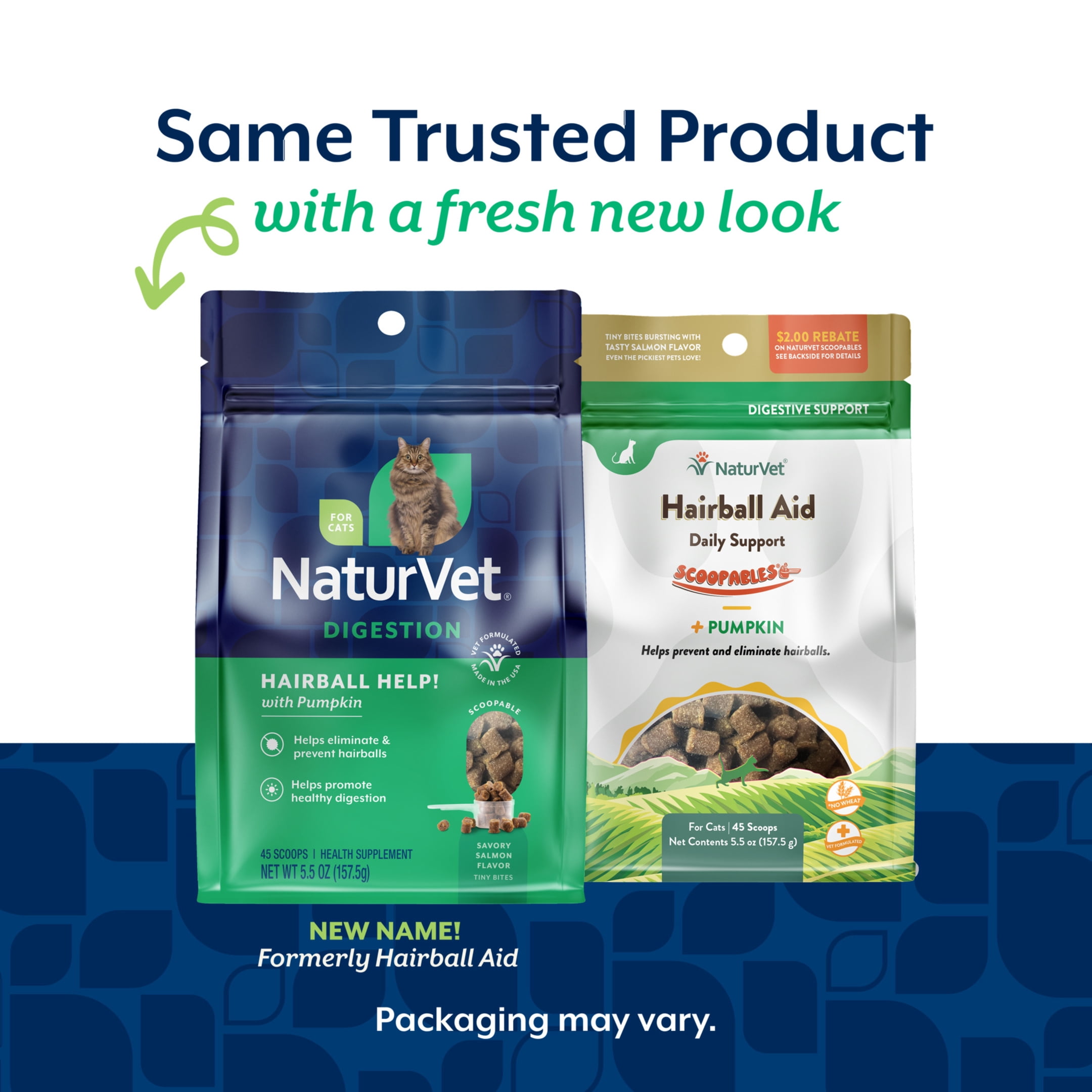 NaturVet Hairball Help! Scoopable Tiny Bite Supplements for Cats, Salmon Flavor, 5.5 oz Bag