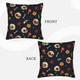 thumbnail image 4 of LNWH Cute Skull Flower Painted Throw Pillow Covers, Square Soft Linen Decorative Pillow Cases, 16"x16", 4 of 8