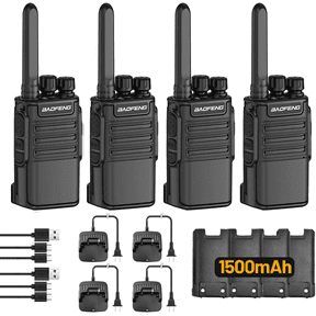 4 Pack FRS Walkie Talkies for Adults, License-Free Long Range Two Way Radios, 1500mAh USB-C Rechargeable with Flashlight for Camping