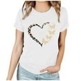 thumbnail image 2 of Neewe Women Cute Heart Graphic Crewneck Short Sleeve Regular Fit Casual Tee T-Shirts Tshirt Tops, 2 of 7