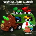 thumbnail image 5 of Dinosaur Transport Carrier Trucks for Toddlers 1-3 with Music & Lights Boy Toys Age 2-4 Year Old Dinosaur Toys for Kids 2-4 Christmas Birthday Gifts, 5 of 6