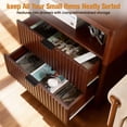 thumbnail image 5 of 2026 Premium Nightstands with Charging Station, 2 Drawers with Fluted Wood Front, End Side Tables for Bedroom & Living Room, Solid Wood Legs, Deep Walnut, 5 of 5