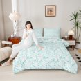 thumbnail image 4 of Homewish Flying Butterflies 3 Pieces Queen Comforter Set for Teens Girls Boys,Chic Bow Floral Flowers Ultra Soft Bedding Sets,Spring Garden Bedding Comforter Set Breathable,Breathable Home Decor, 4 of 8