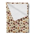 thumbnail image 2 of Dessert Soft Flannel Fleece Blanket, Patisserie Theme Pattern Chocolate Coated Donut Cookie Latte Croissant, Cozy Plush for Indoor and Outdoor Use, 50" x 60", Pale Pink Brown Cream, by Ambesonne, 2 of 5