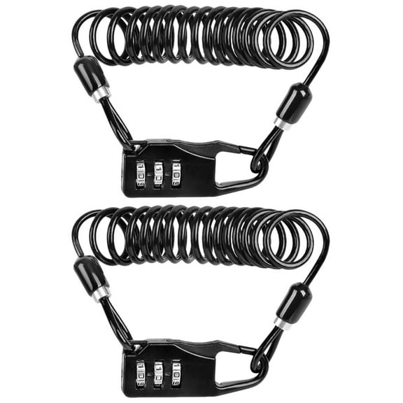 2 Pack Cable Lock Tool Bike Combination Bicycle Child Black