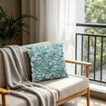 thumbnail image 5 of Textured Floral Throw Pillow Handmade Petal Flower Cushion, Light Teal Decor Pillow Sofa Bedroom Coastal Farmhouse Accent, Multiple Styles Soft Plush Decorative Home Accent Cushion Gift Indoor Use(E), 5 of 5