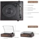 thumbnail image 3 of Tocadiscos de vinilo con transmisión por correa Bluetooth, tocadiscos con altavoces integrados, salida de línea RCA, entrada auxiliar, conector para auriculares, 3 velocidades, marrón, 3 of 5