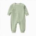 thumbnail image 2 of YIWULA Baby Boy Girl Button Front Sleep Play Footed Sleeper Long Sleeve Pyjamas Baby Cotton Up Sleepsuit Baby Footed Pajam(18-24 Months,Green), 2 of 5