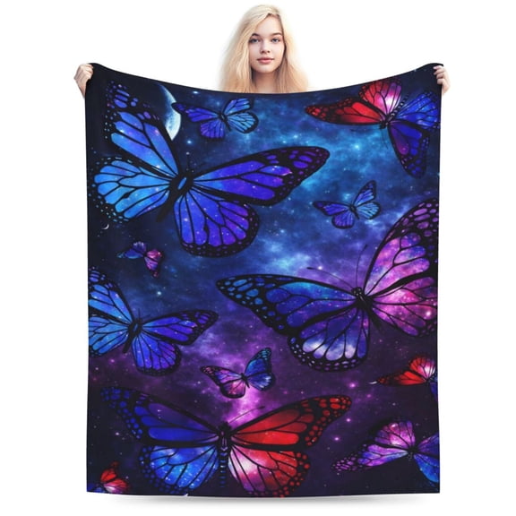 Ultra-Soft Throw Blanket Fuzzy Fleece Blanket for Adults Kids Gift Couch, Sofa, Bed Butterfly 50x40