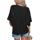 thumbnail image 4 of Camiseta Holgada De Manga 3/4, Camiseta De Verano Para Mujer, Poliéster, Bonita, Informal, Color Liso, Amigable Con La Piel Para Uso Diario ANGGREK Ocean Broad Surfboard Fins, 4 of 5