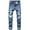 Dark Blue, variant on Cathalem Big And Tall Jeans for Men Men's Stacked Jeans Slim Fit Ripped Jeans Straight Denim Pants Hip Hop Trouser Streetwear(Blue,34)