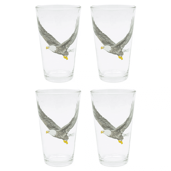 Woodland Creek Bald Eagle 16 oz. Pint Glass, 4 Pack