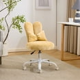thumbnail image 2 of Ktaxon Plush Velvet Office Chair, Rabbit Ear Backrest Vanity Chair, Adjustable Swivel Reading Chair for Home Office Yellow, 2 of 9