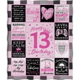 thumbnail image 3 of Girls 13th Birthday Gifts Blanket Kids Teens 13 Year Old Birthday Gift Happy 13th Birthday 13 Yr Old Child Christmas Halloween Presents Niece Daughters Boys Party Decor Throw Blanket 60"x80", 3 of 8