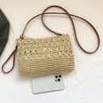 thumbnail image 3 of Bolso de mano para mujer Bolso de viaje femenino simple de paja de moda (beige), 3 of 8