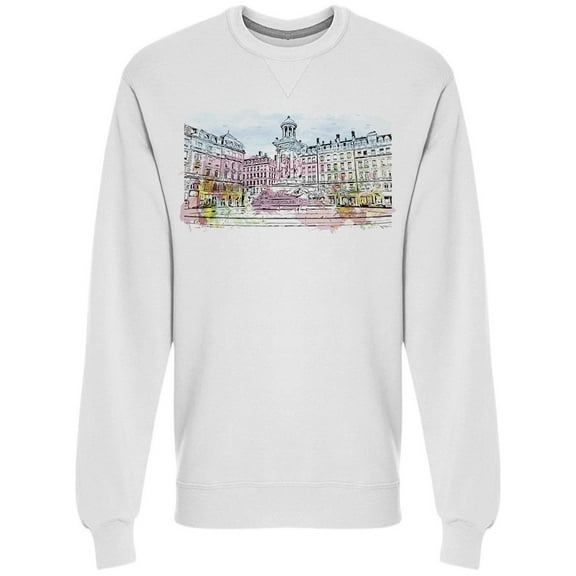 Building Sketch Colors Sweatshirt Men -Image by Shutterstock, Male Large