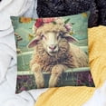 thumbnail image 2 of BANET  Cartoon Animal Decor Cattle with Flowers Throw Pillow Cover Wildlife Pig Pillow Covers OX and Goat Pillow Cases Cushion Cover Couch Sofa Office Home Decor Boho Pillowcase  20x20in, 2 of 5