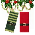 thumbnail image 5 of St. Nicholas Square Christmas Bath Hand Towels, Santa Elf Belt Buckle, 2 Piece, 5 of 7