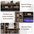 thumbnail image 5 of Yeahumalia 71'' Electric Fireplace TV Stand for 80'' TVs, Wooden Media Console Table, 1500W 36'' Fireplace, Grey, 5 of 8