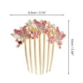 thumbnail image 2 of Unique Bargains 1 Pc Women's Portable Butterfly Rhinestones Side Comb for Parties Pink Alloy, 2 of 4