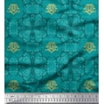 thumbnail image 1 of Soimoi Cotton Poplin Fabric Filigree Damask Printed Craft Fabric by the Yard 56 Inch Wide, 1 of 3