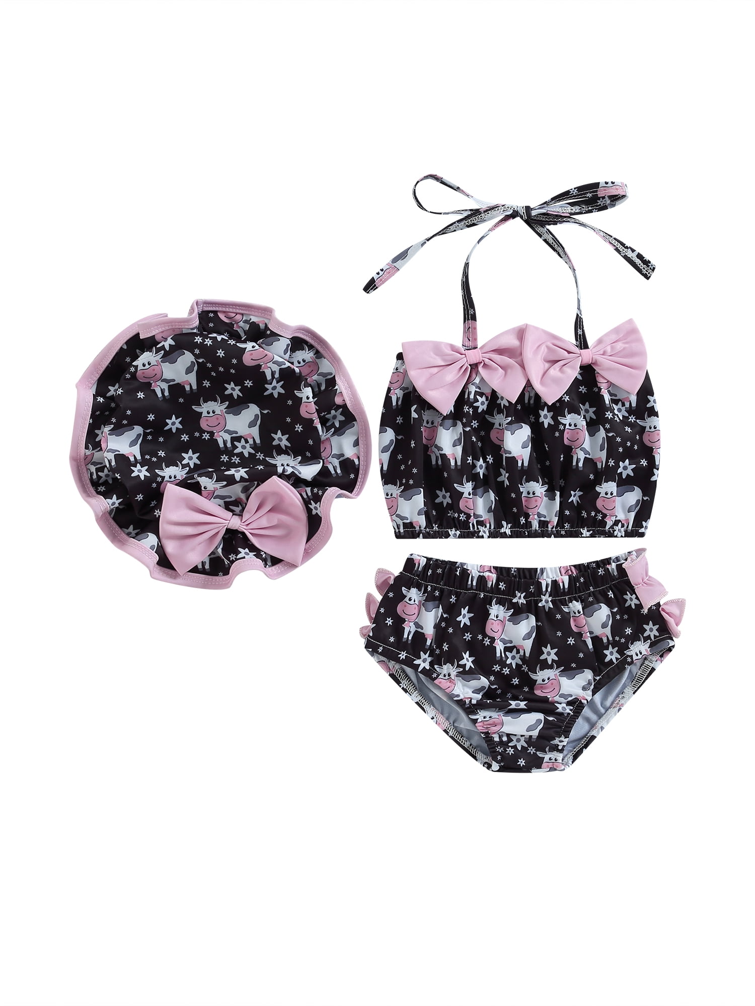 Baby Girl Swimsuits Infant Bathing Suit Bikini Sets 3Pcs Summer Beach ...