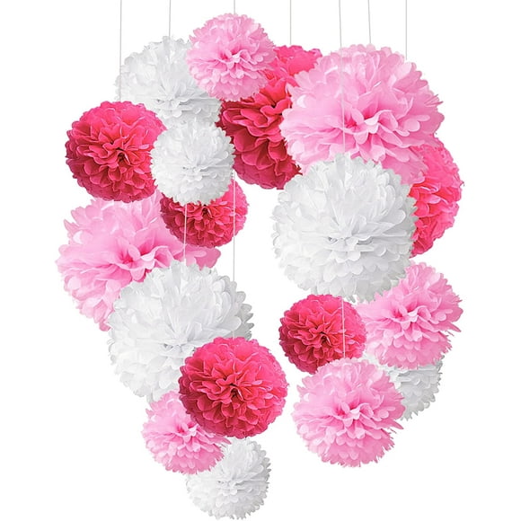 18 pieces tissue paper pompoms flowers ball decorative paper kit for birthday wedding baby shower parties home decorations and party decorations