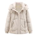 thumbnail image 4 of Winter Coats for Women Stylish Winter Jacket Short Coat With Hood Warm Quilted Outerwear Lightweight Windproof Thermal Insulation For Cold Weather Winter Jackets for Women, 4 of 5