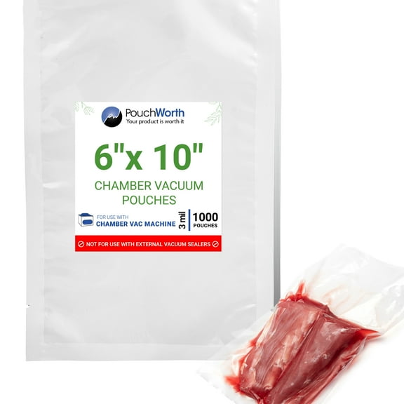 1,000 pcs Clear 6" x 10" Pint, 3 mil Vacuum Chamber Sealer Pre-Cut Bags BPA Free Great for Food Vac Storage