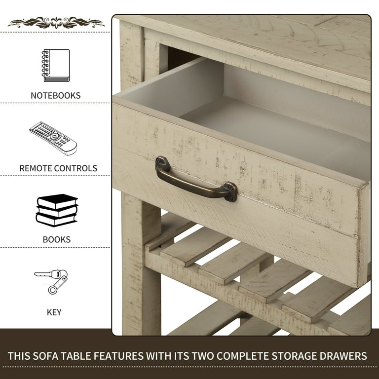 Entryway table with drawer premium solid wood console table with 2 spacious drawers deals