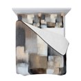 thumbnail image 7 of Grey Brown Abstract King Size Down Alternative Comforter, Lightweight Comforter Quilt Bedding Set with Pillow Shams Oil Painting Color Blocks All Seasons Bed Comforter Duvet Insert 96"x106", 7 of 7