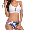 thumbnail image 4 of Jacenvly 2024 Bikinis for Juniors 2 Piece Breathable Fashionista Lady Containing Chest Pad Solid Bikini Set Two Piece Swimsuit Tropical New Style Beach Bikini Wrap White, 4 of 9