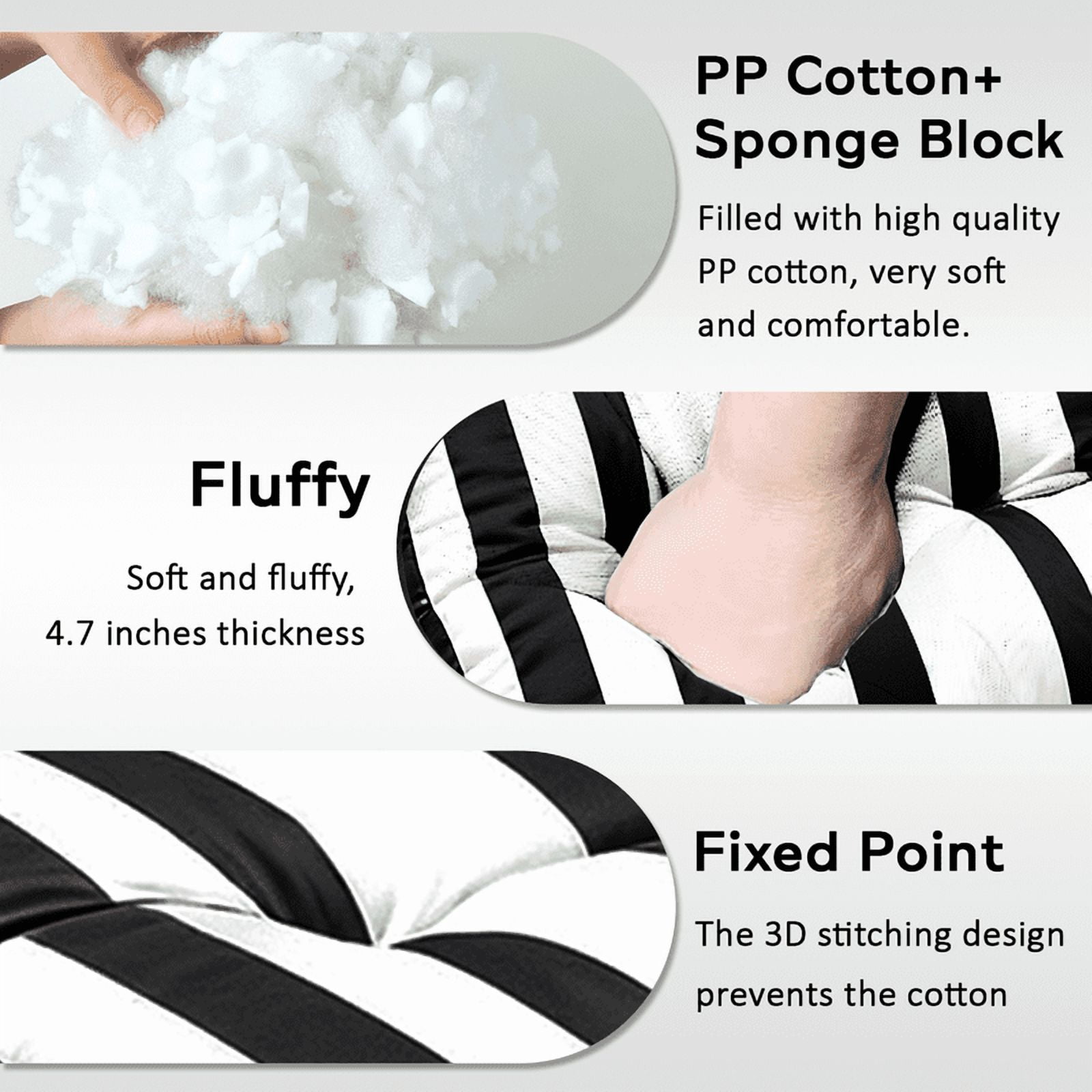 PUKNLY Chaise Lounge Chair Cushion Outdoor, 67*22*4 in Thickened Leisure Lounge Deck Chair Cushion, Waterproof & Fade-Proof Patio Pool Sun Lounger Pad with Straps, Bag, for Pool, Beach, Balcony