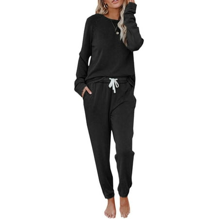 

Womens Pajama Sets Long Sleeve Top & Pants 2 Piece Casual Nightwear