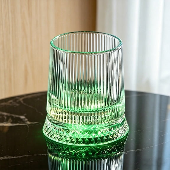 Rotating Whiskey Glass with Ambient Light, 360 Degree Spinning Crystal Glass 7 Color LED Drinking Cup, for Bar Home