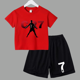 thumbnail image 3 of Traje deportivo de verano CR7 Ronaldo para niños de 2 a 14 años, conjunto de 2 piezas, camisetas de manga corta informales y pantalones cortos, conjuntos de ropa de ídolo para niños, 3 of 5