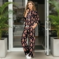 thumbnail image 3 of SCRAWLGOD Valentine's Day Decor Heart Sloth Print Pink Black Lounge Sets for Women Turtleneck Pullover Sweatshirt Wide Leg Sweatpants Fashion 2 Piece Outfits Casual Sweatsuit Comfortable Tracksuit, S, 3 of 7