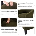thumbnail image 6 of Bonzy Home Accent Barrel Chair Set of 2, Teddy Fleece Upholstered Club Chair with Armrest Small Reading Chair, for Living Room, Bedroom & Reception Room, Green, 6 of 8