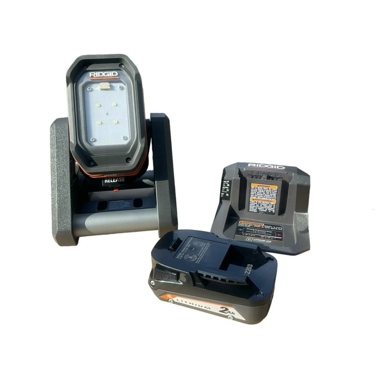 RIDGID 18V Cordless Flood Light Kit with Detachable Light with 2.0 Ah Lithium Ion Battery and Charger Walmart