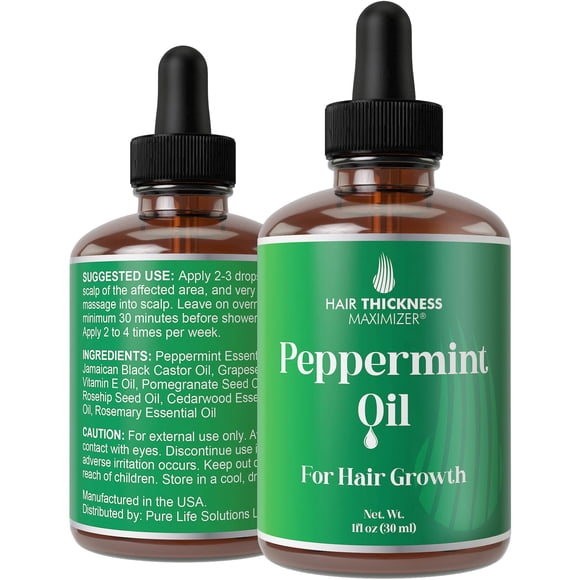 Aceite para el crecimiento del cabello, maximizador del grosor del cabello, menta, 30 ml