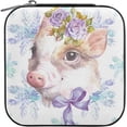 thumbnail image 2 of SKYSONIC Pig Travel Jewelry Box PU Leather Jewelry Organizer Ideal Gift for Women Girls, Portable Mini Jewelry Travel Case for Stud Earrings Rings Necklaces Bracelets, 2 of 7