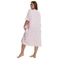 thumbnail image 3 of Baywell Women's Plus Size Mid-length Floral Printed Sleepshirt Short Sleeves Pleated Nightgowns Buttons Sleepdress Casual Loungewear XL-5XL, 3 of 7