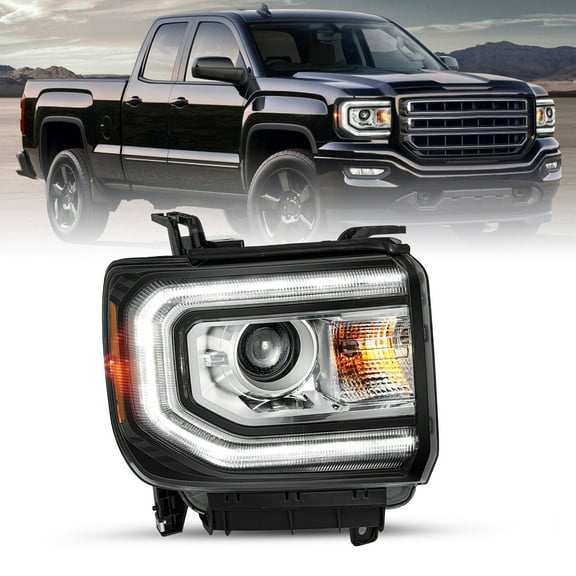 For 2016-2018 GMC Sierra 1500 HID/Xenon w/ LED DRL Projector Passenger Headlight