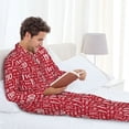 thumbnail image 4 of Salouo Hohoho5 Print Button-Front Long Sleeve Pajama Set for Men, Soft 2Pjs Men's Long Sleeve Sleepwear -XX-Large, 4 of 7