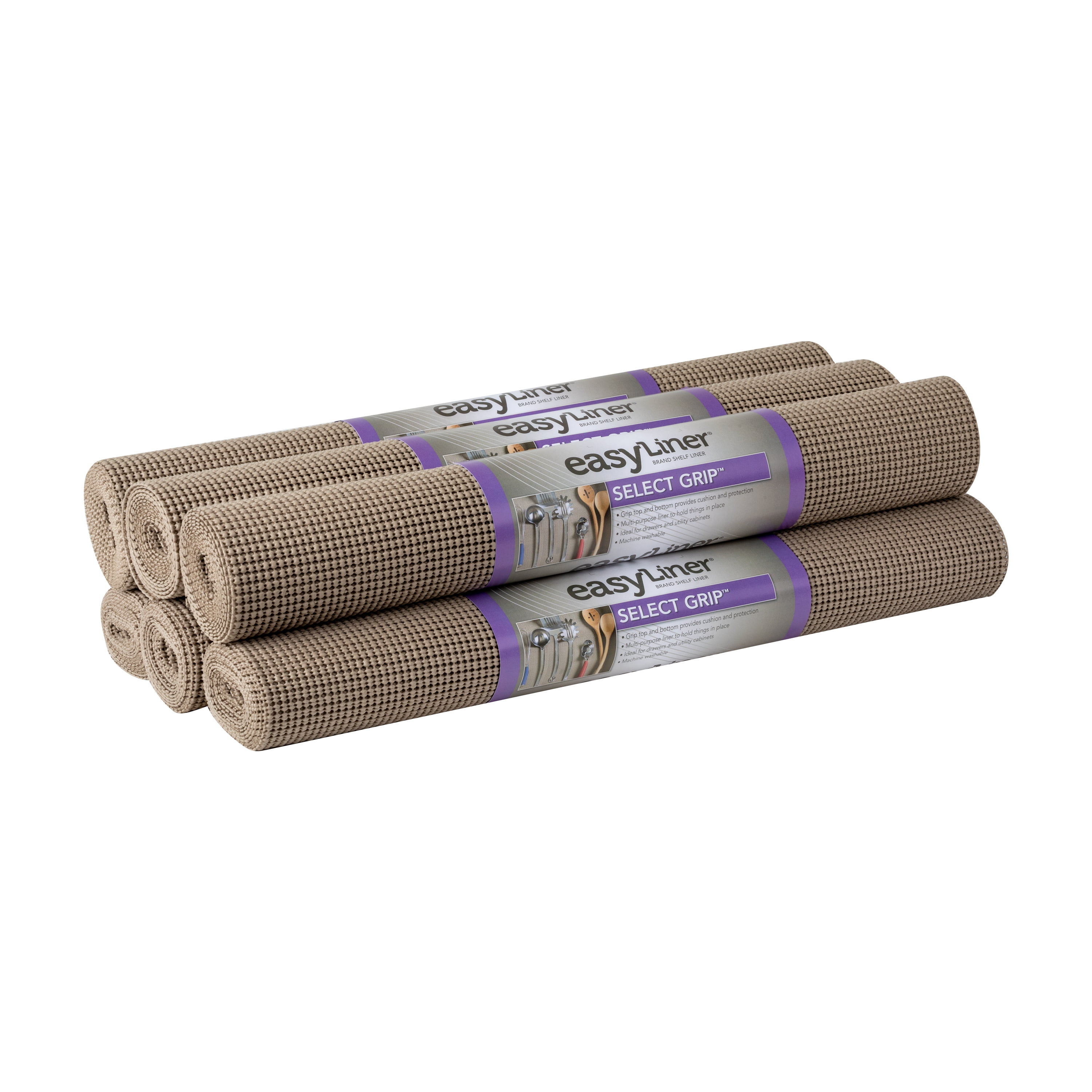 EasyLiner Select Grip 20 In. x 6 Ft. Shelf Liner, Taupe Kitchen Pack