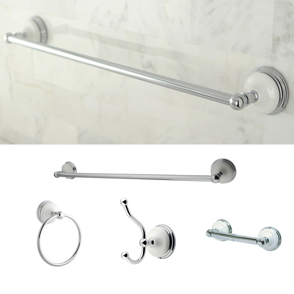 Kingston Brass Victorian 4piece Polished Chrome Bathroom Accessory Set