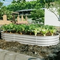 thumbnail image 6 of 2Pcs Galvanized Raised Garden Bed Kit, Galvanized Planter Raised Garden Boxes Outdoor, Oval Metal Raised Garden Beds for Vegetables,Flowers,8x4x1ft, 6 of 7
