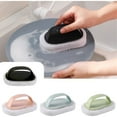 thumbnail image 4 of Solid Color Striped Handle Cleaning Brush Sponge Wipe Tile Kitchen Cleaning Sponge Wipe Decontamination Scouring Brush, 4 of 4